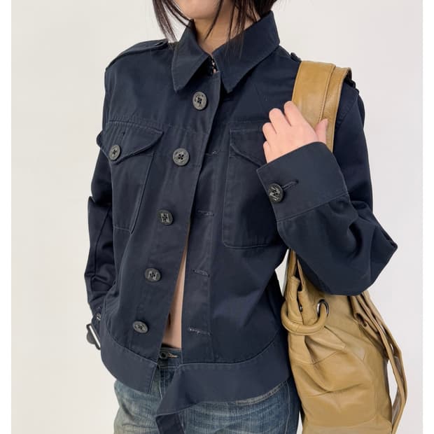 Navy Cotton Field Jacket