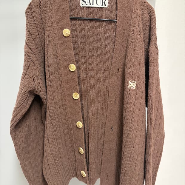 세터 파로 오버 사이즈 부클 가디건 헤리티지 브라운 M