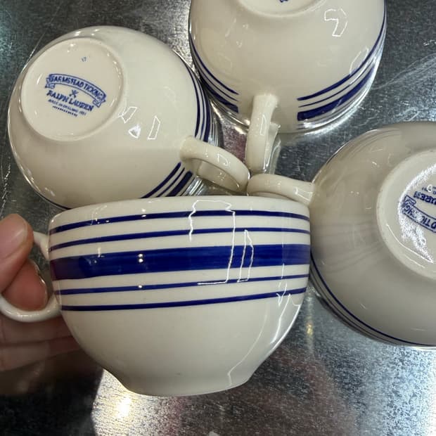 폴로 랄프로렌 영국제 스트라이프 머그컵 1991