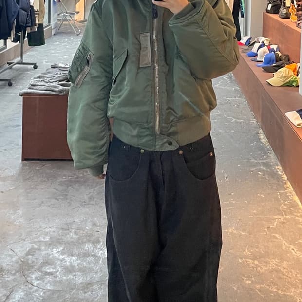빈티지 카키 플라이트 자켓 H942