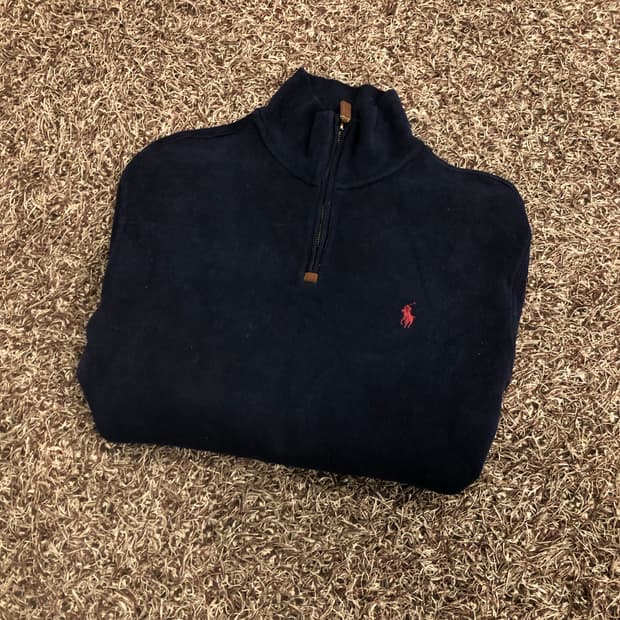 폴로 랄프로렌 네이비 하프집업 코튼 니트