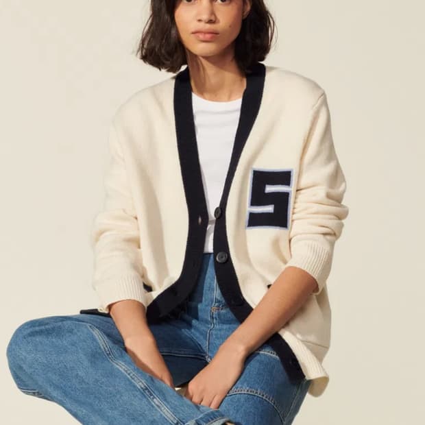 산드로 로고 가디건