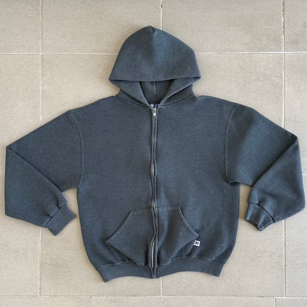 빈티지 러셀 후드집업 다크그레이 M
