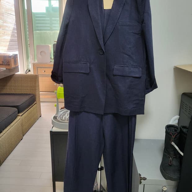 (새제품세트50만원대->5만8천)고급여성 오버사이즈 린넨수트 F