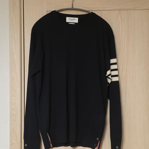 톰브라운 사선완장 메리노울 니트 4사이즈 네이비