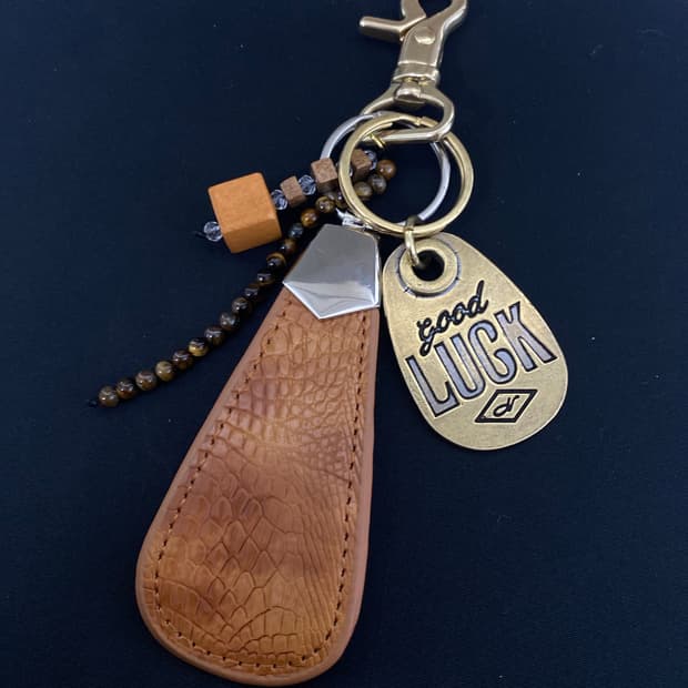 빈티지 브라스 Good Luck 슈혼 키링