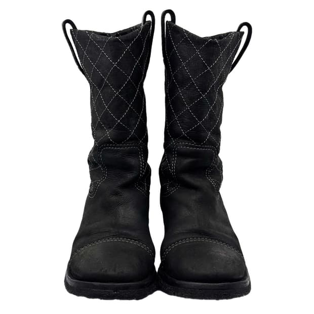 Chanel 05s Quilted Short Boots/ 36