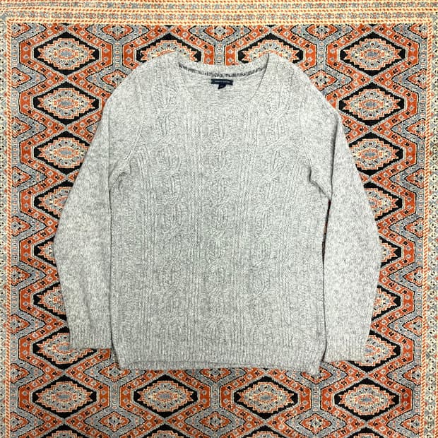 타미힐피거 그레이 꽈배기 아크릴혼방 니트 여성L