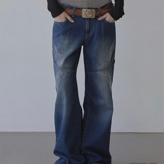 Sculptor Rhinestone Lowrise Denim-S size