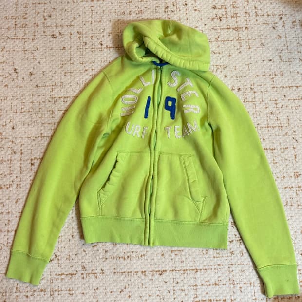 홀리스터 후드집업 연두색 M
