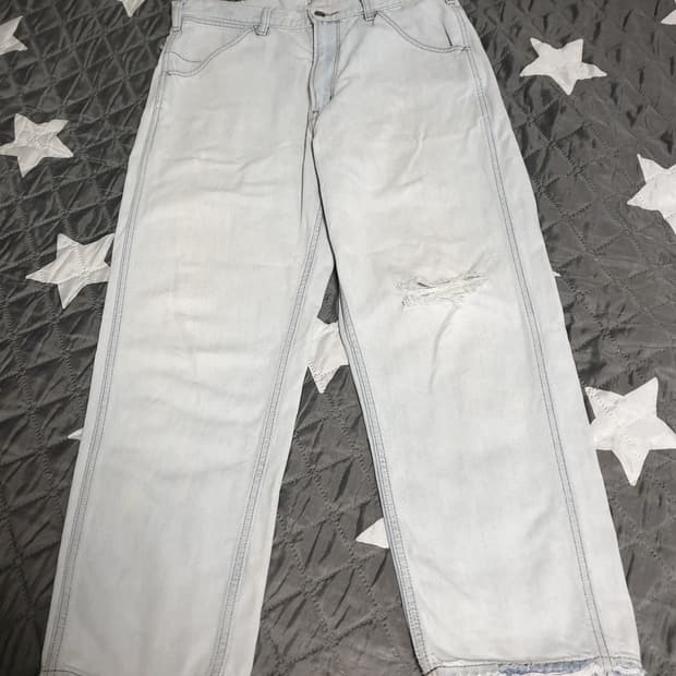 유니클로 U 와이드핏 테이퍼드 진(32) 디스트로이드 커스텀