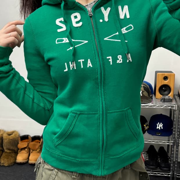 아베크롬비 아플리케 로고 후드집업