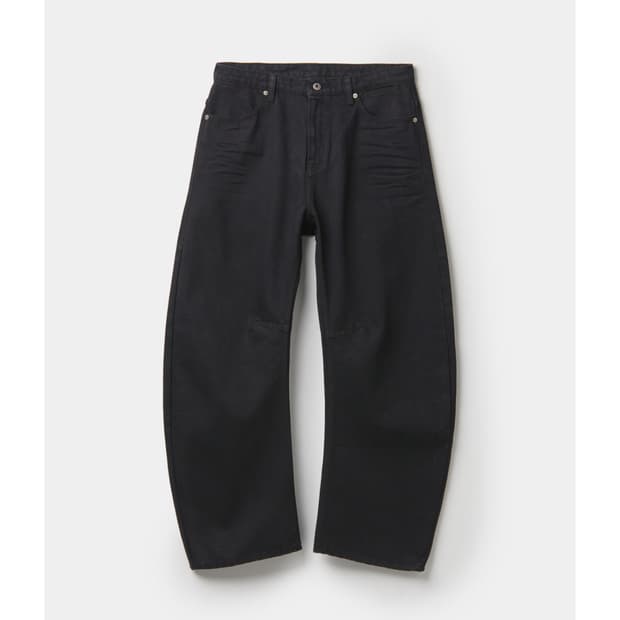 쿠어 엠보 워시드 딥 커브드 데님 팬츠 S