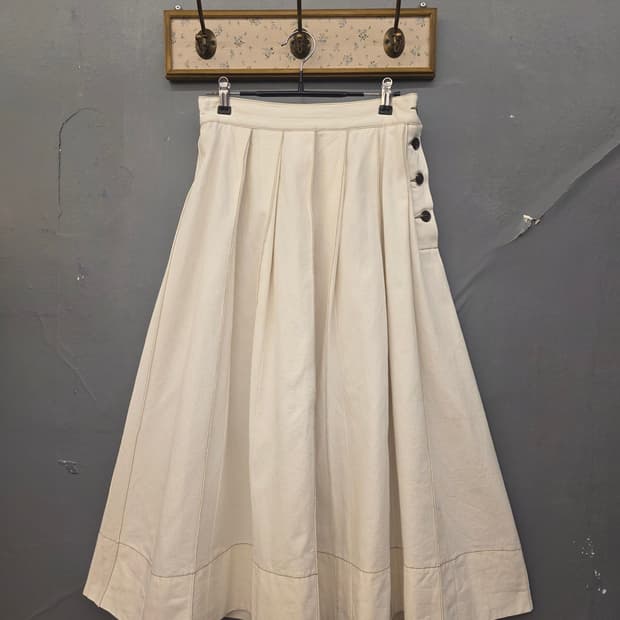 일본빈티지 옆단추면스커트