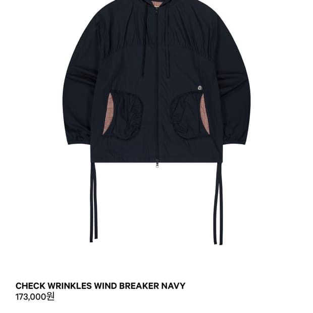 [1] CHECK WRINKLES WIND BREAKER NAVY