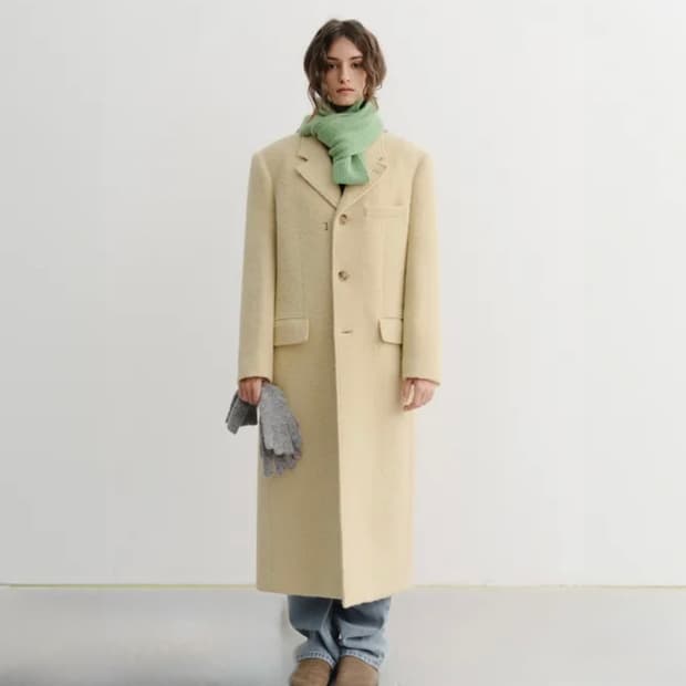 던스트 투웨이 울 코트 버터크림 UNISEX 2-WAY 3 BUTTON