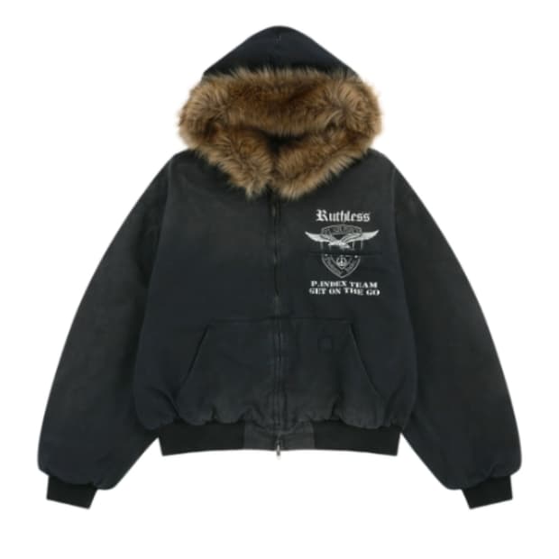 (구매)프로토콜 인덱스 디테처블 퍼 후드 워크 자켓 블랙1