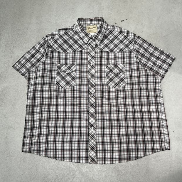랭글러 웨스턴 체크하프셔츠 s10517