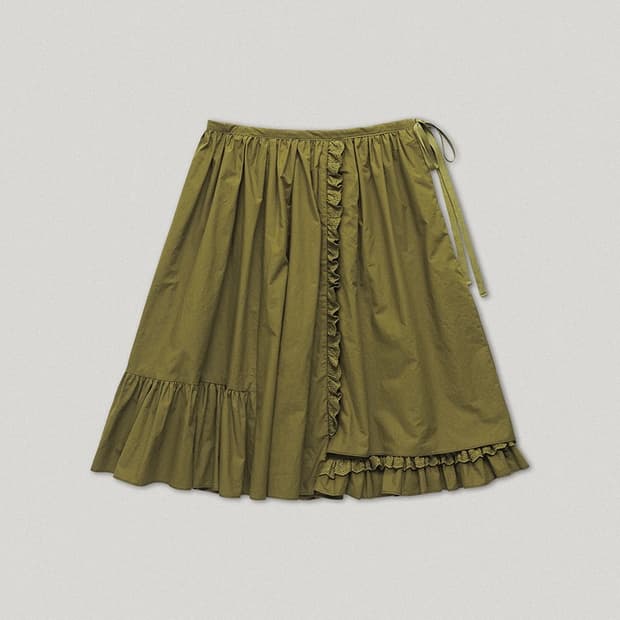 스무드무드 올리브 벨스 레이스 스커트