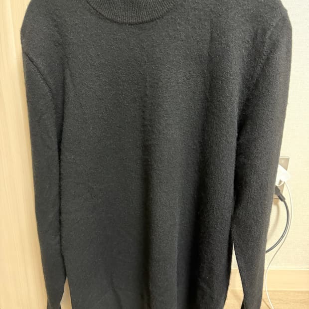 빈폴 캐시미어 100% 하프 모크넥 니트 블랙 100사이즈