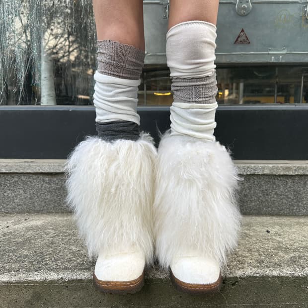 00s 베어파우 화이트 퍼 스노우 털부츠