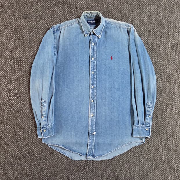 폴로 랄프로렌 90s OG 워시드 데님 셔츠
