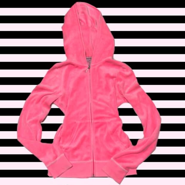 쥬시꾸뛰르 후드집업 핫핑크 큐빅 갸루 핫걸 juicy Couture