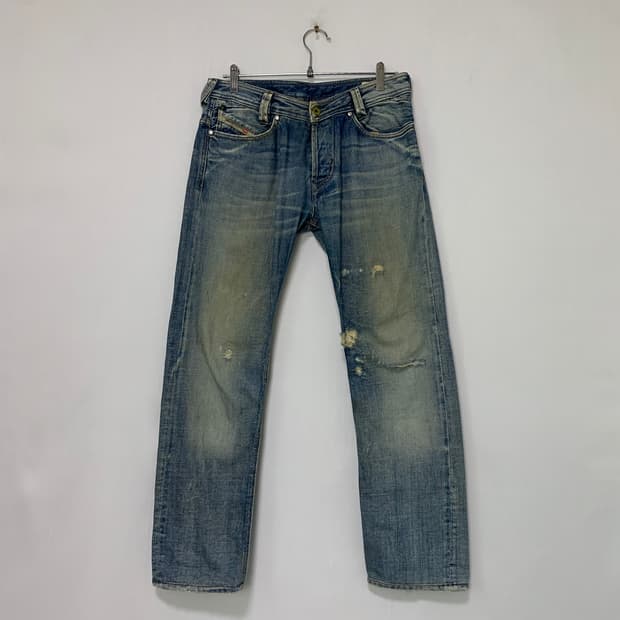 디젤 빈티지 지퍼 포켓 워싱 데님 팬츠 청바지 29-30인치 y2k 