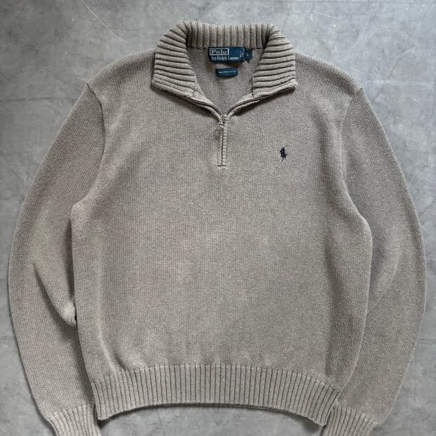 Polo 폴로 랄프로렌 딥그레이 컬러 코튼 하프집업