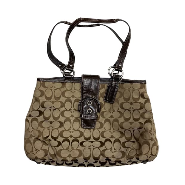 코치 y2k 시그니처 브라운 버클백