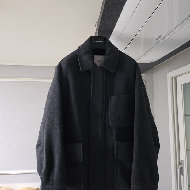 [거의 새것] 시프트지 SHIFT.G 오버핏 울 사파리 블렌디드 코트