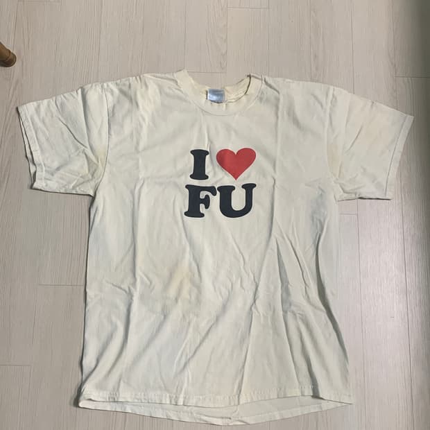 빈티지 밴드티 I<3FU 아이러브에프유