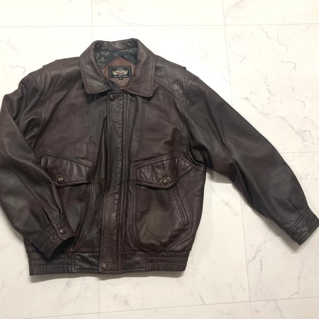 90s 양가죽 A-2 램스킨 레더 봄버 자켓 100-105