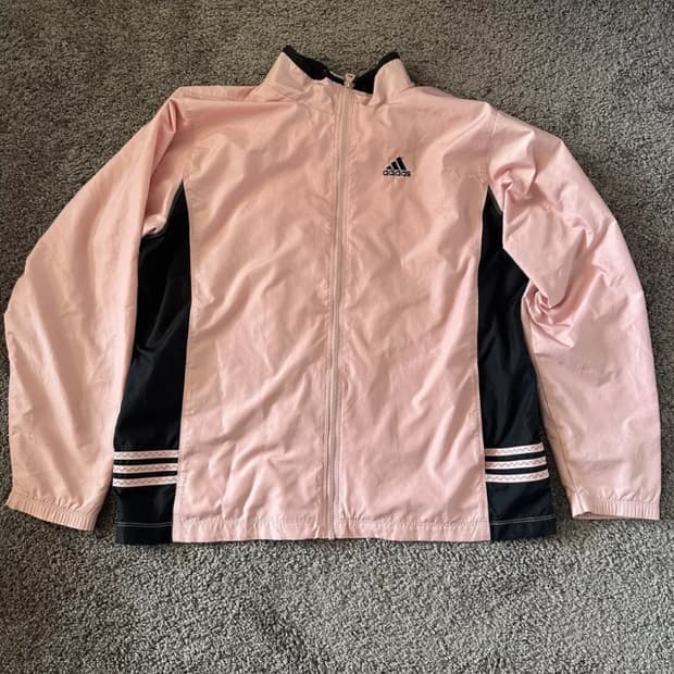 아디다스 대대장 바람막이 핑크 블랙