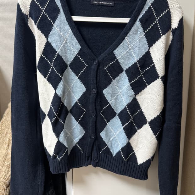 브랜디 멜빌 아가일 니트 가디건