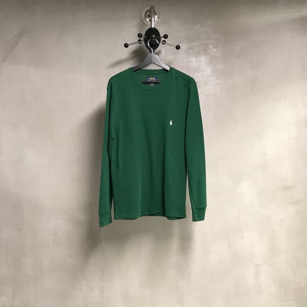 폴로 와플 긴팔 티셔츠 그린 새상품 M