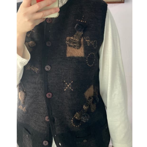 크리스마스 울 조끼 베스트