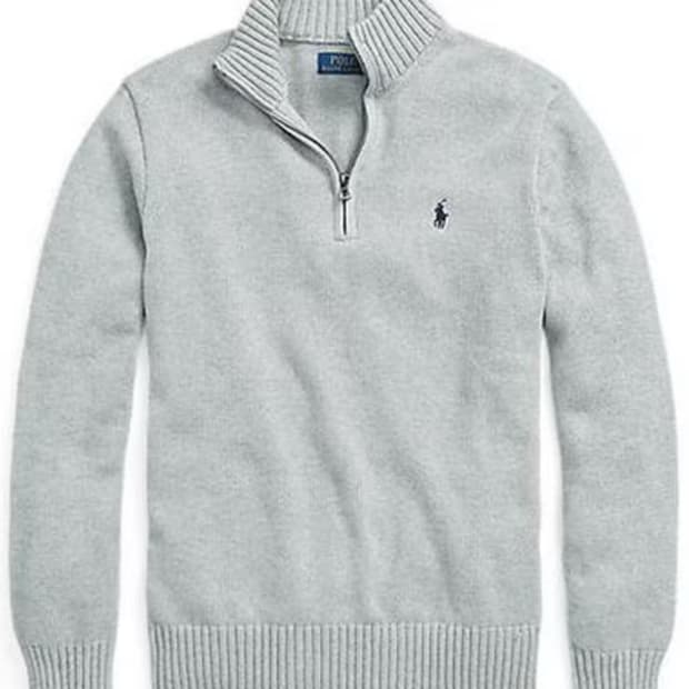 폴로 면 집업 그레이 L