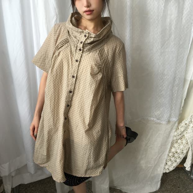 ⊹ Wide Neck Dot Dress