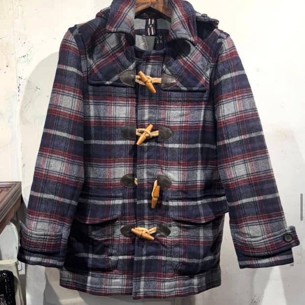 타미힐피거 체크 빈티지코트