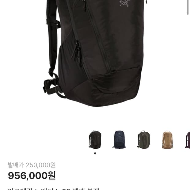 아크테릭스 맨티스32 화이트로고 백팩