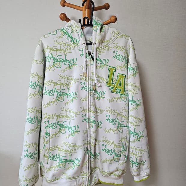 빅사이즈 빈티지  LA 그래피티 누빔 후드집업 XL(110~115