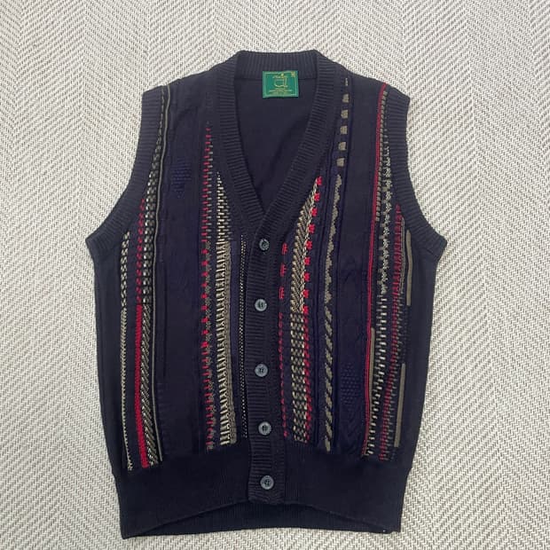 마스터스 패턴 니트 베스트 