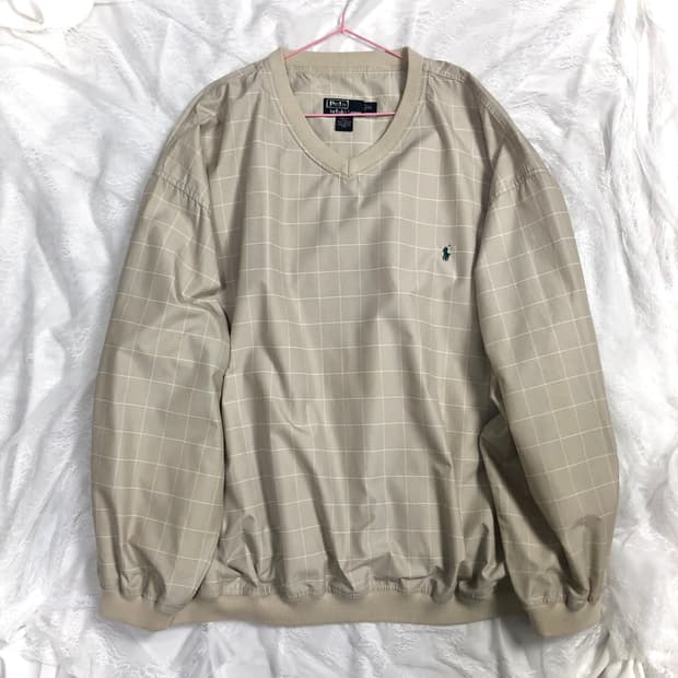 폴로 베이지 체크 왕아방 웜업