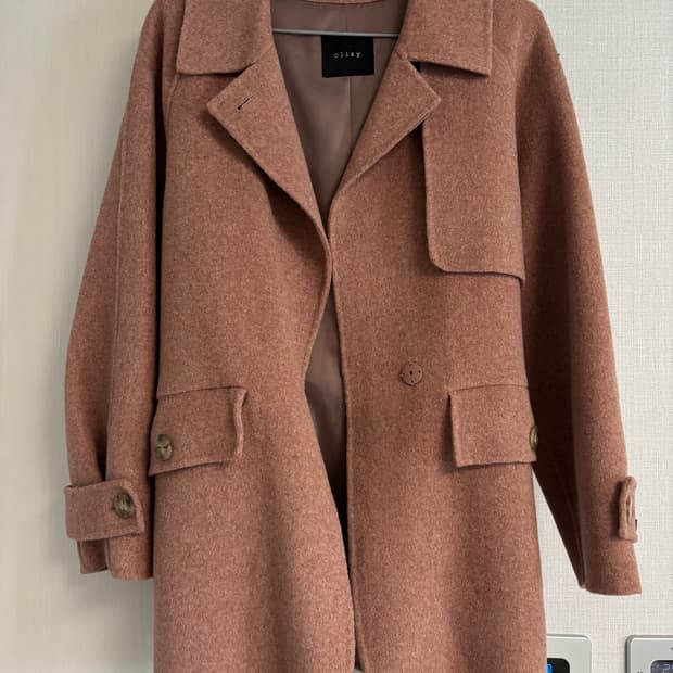 클리지 clizy 핸드메이드 벨티드 하프코트