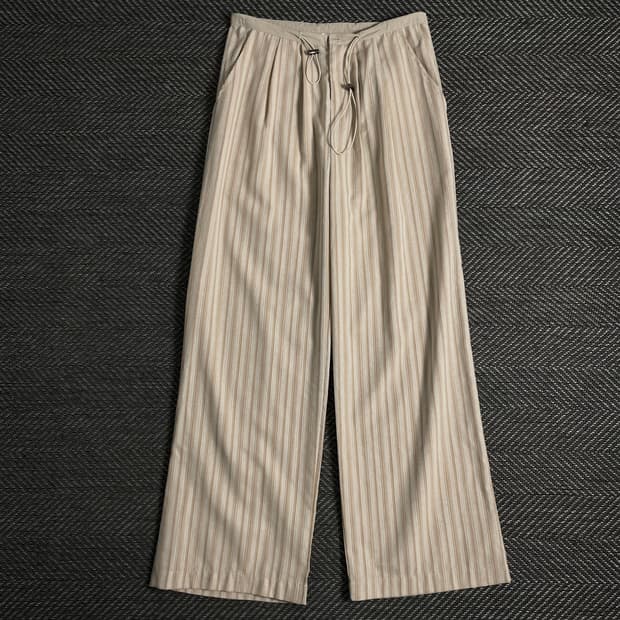 빈티지 우븐 스트라이프 와이드 트랙팬츠o 3472