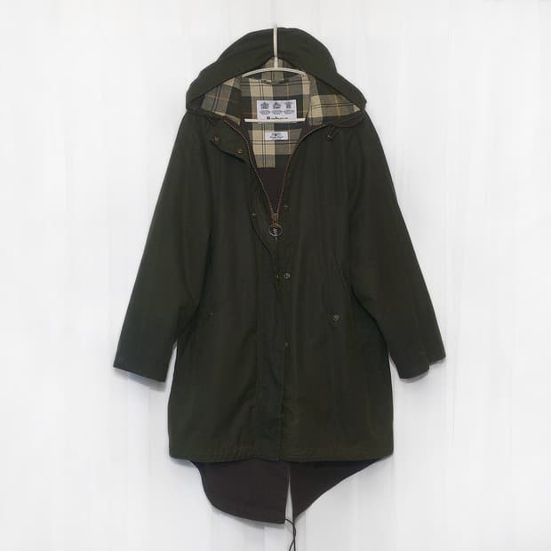 바버 토렌트 피쉬테일 후드 야상 왁스 자켓 (UK12 / EU38)