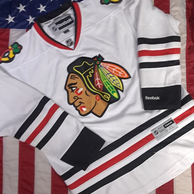 90's 오리지날 리복 x NHL 시카고 블랙호크스 브랜든사드 하키 져지