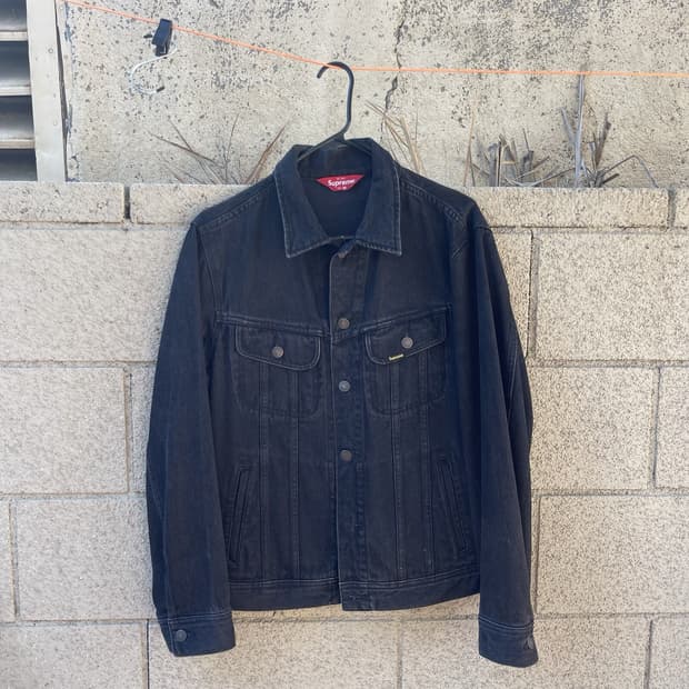 10s 슈프림 데님 트러커자켓 블랙