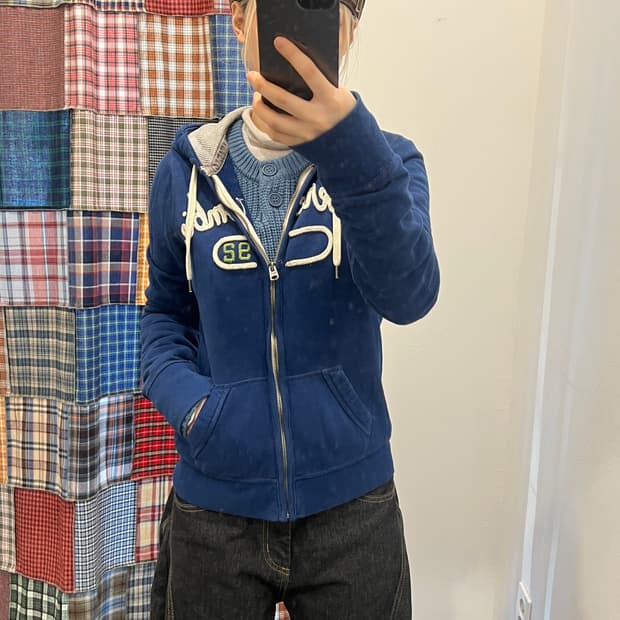 아베크롬비 블루 후드집업